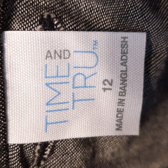 Time and Tru size 12 black tiered skirt NWT denim cotton - Picture 13 of 13